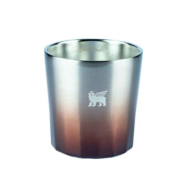 Copo térmico em degradê de cinza e cobre.