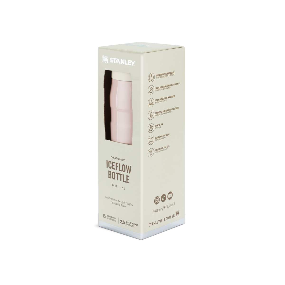 Garrafa Térmica Aerolight Flip Straw Peach Whip Gloss | 710ml