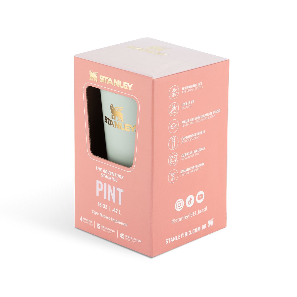 Copo Térmico De Cerveja Gilded Celadon | 473ml