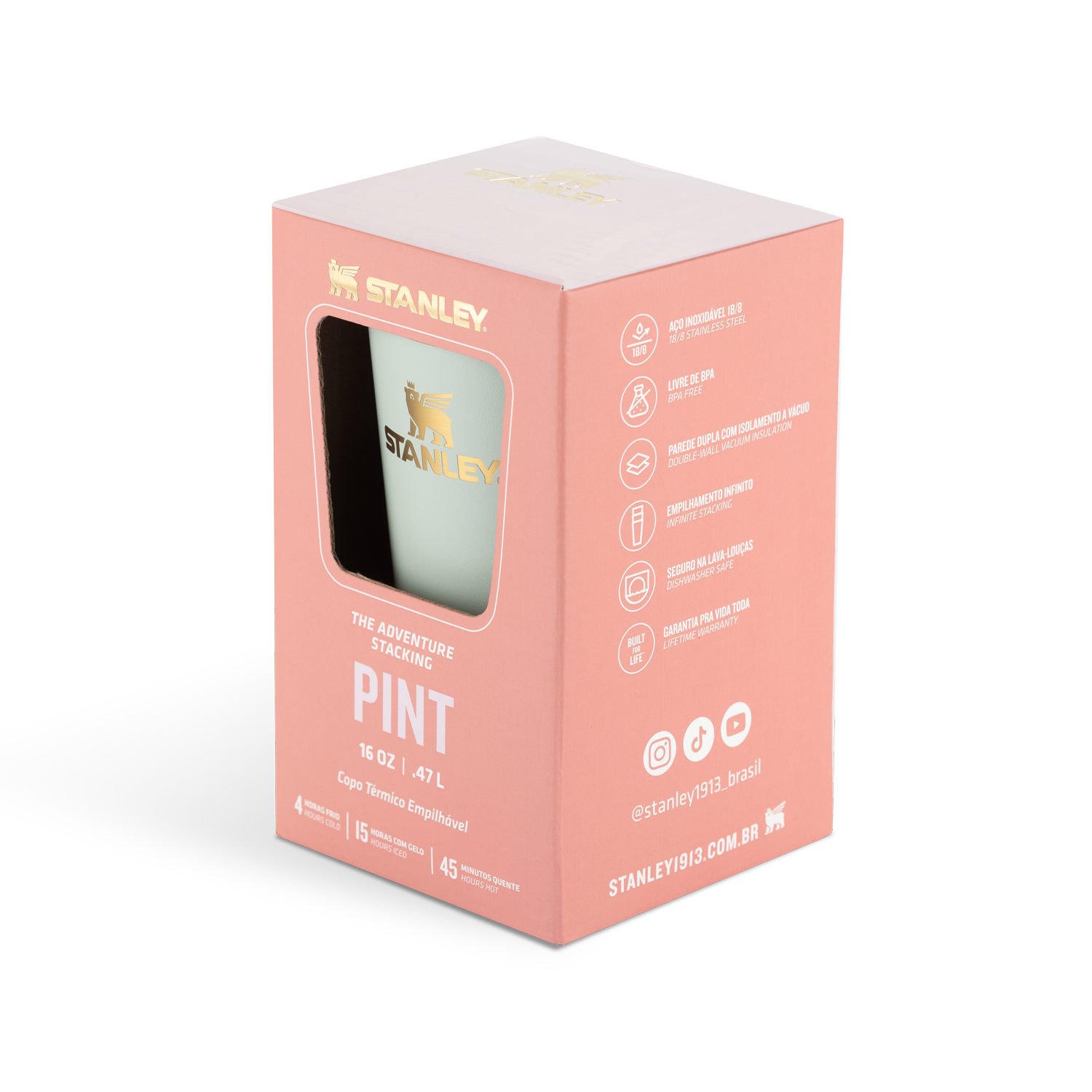 Copo Térmico De Cerveja Gilded Celadon | 473ml