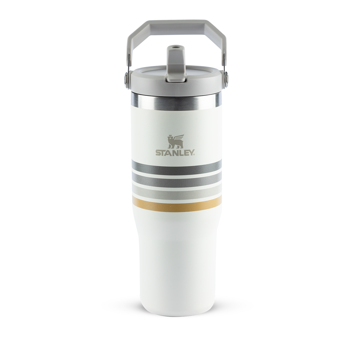 Tumbler Térmico Flip Straw Varsity Cream Ash Stripes | 887ml