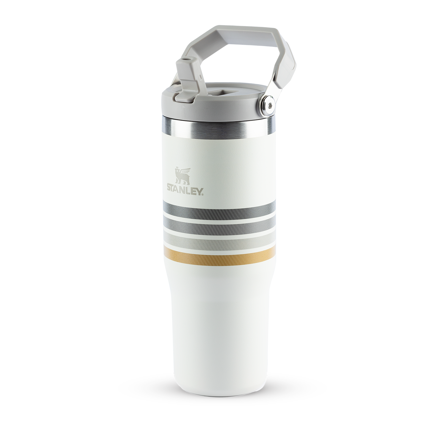 Tumbler Térmico Flip Straw Varsity Cream Ash Stripes | 887ml