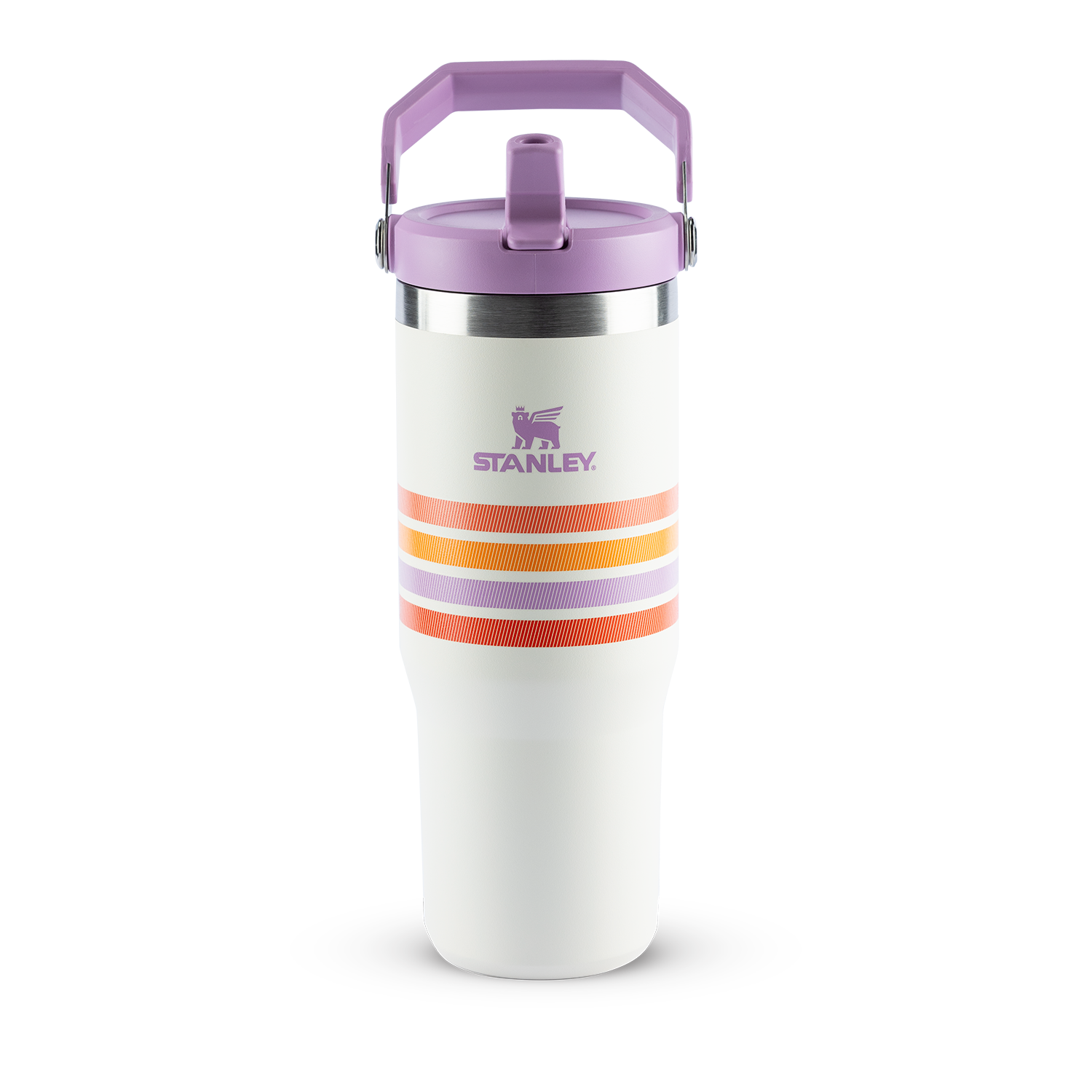 Tumbler Térmico Flip Straw Varsity Cream Lilac Stripes | 887ml