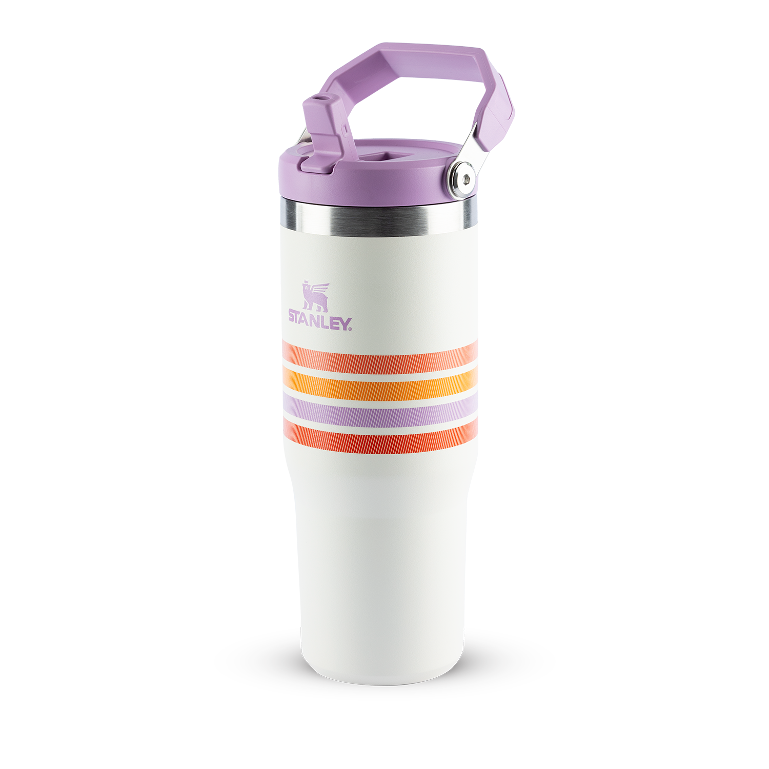 Tumbler Térmico Flip Straw Varsity Cream Lilac Stripes | 887ml