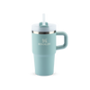 Modelo 4 - Copo térmico Stanley verde-água com alça e canudo.
